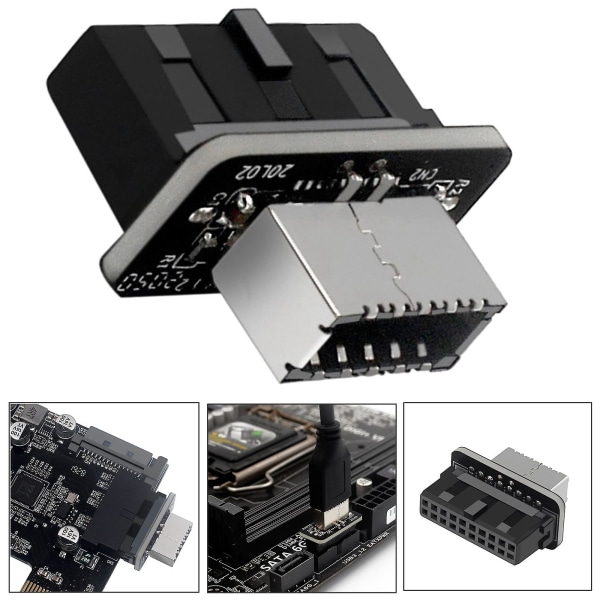 Usb 3.0 intern rubrik till Usb 3.1/3.2 Typ C front Typ E adapterkonverter A