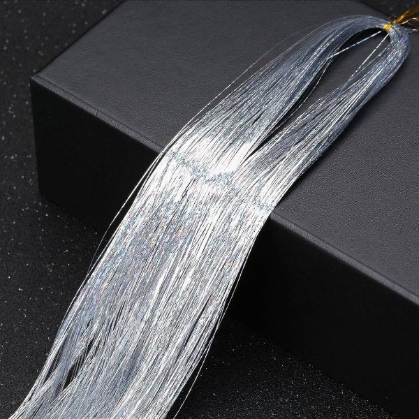36 tommers hårglitter, glitrende glitter, glitter, fehår extensions varmebestandig (trefarget)