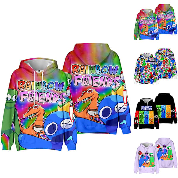 Roblox Rainbow Friends Vinter Sweater med Hætte til Børn A 150cm