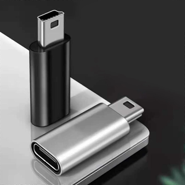 USB C Hun til Mini USB Han Adapter til Sat Navigation, Type C Adapter Silver gray