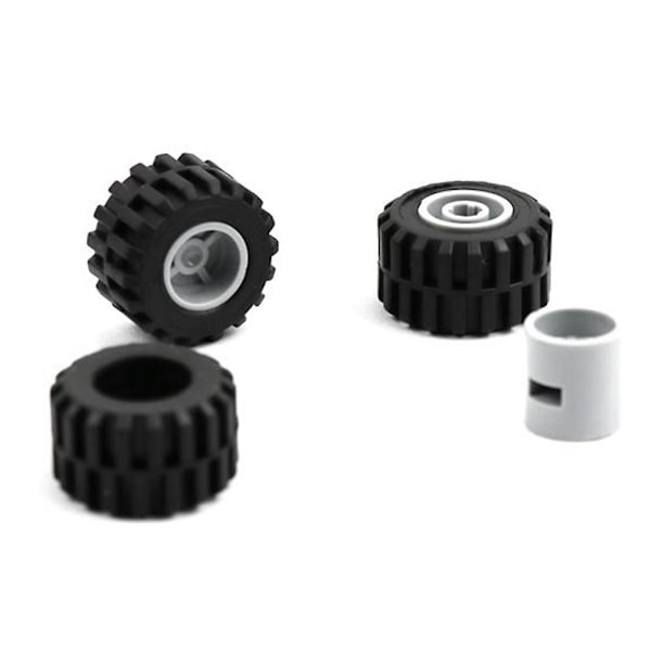 48 kpl Mini Wheel Axles -paketti Block Car -tarvikkeet Rengasnapa Classic Building Bricks Lapset Diy Lelut Palikat Lapsille