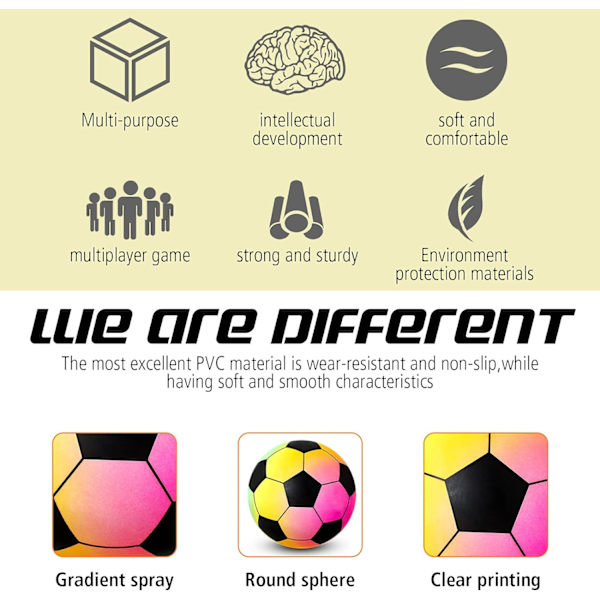 PVC Regnbue Fodbold Oppustelig Strandbold 9 Tommer Sommer Strand Fodbold Regnbue Pool Strand Fodbold til Spil Sportsbegivenhed Pool Strand (Klassisk Stil)
