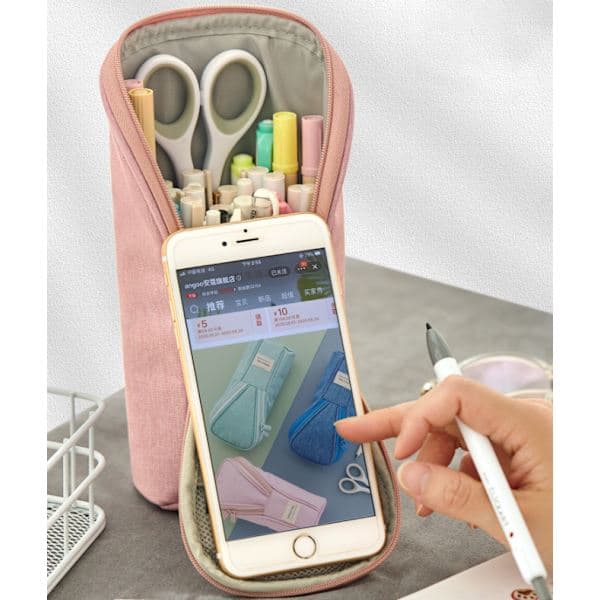Multifunksjonell Kreativ Tredimensjonal Solid Farge Stor Kapasitet Etui (Rosa)