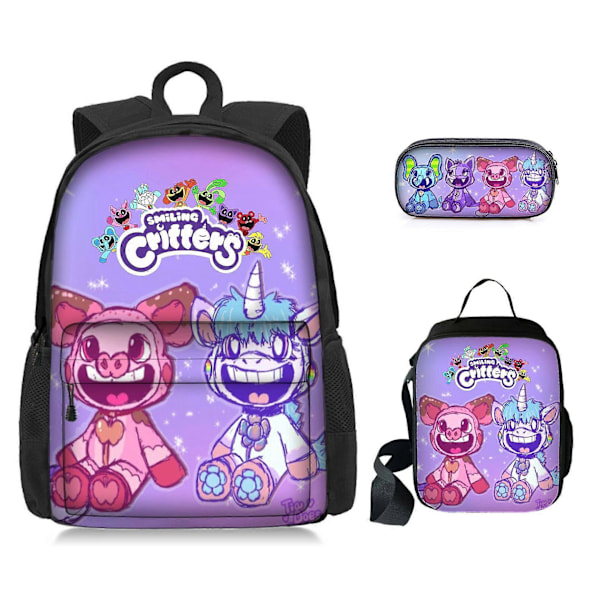Ny Poppy's Playtime Kapitel 3 Smiling Critters Printet Rygsæk Tre-Delt Sæt Style 8