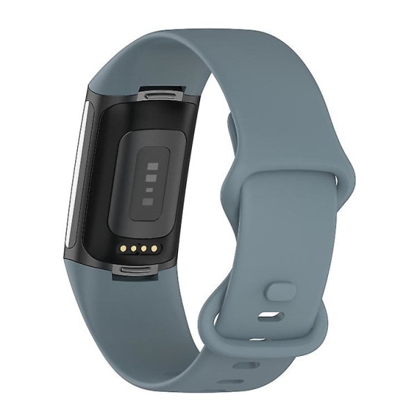 För Fitbit Charge 5 Silicone Watch Band Steel Blue L
