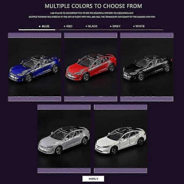 1:24 Tesla Model S Model 3 Tesla Model Y Legering Støpt Leketøy Bil Modell Lyd Og Lys Barnas Leketøy Samleobjekter Bursdagsgave Boris Model X White