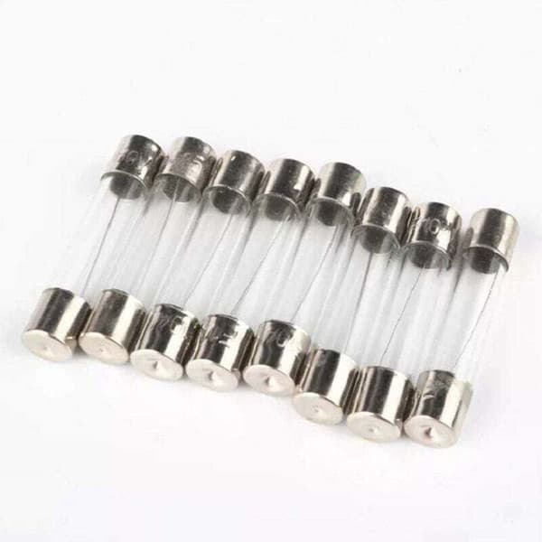 AIMOONSA Förpackning med 100 glassäkringar 5x20 mm — 10 klassificeringar 0.2A–20A, snabbsäkring, 250V