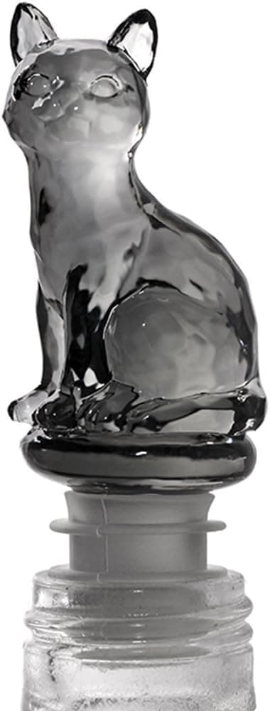 Vinstopper for champagneflaske (svart katt)