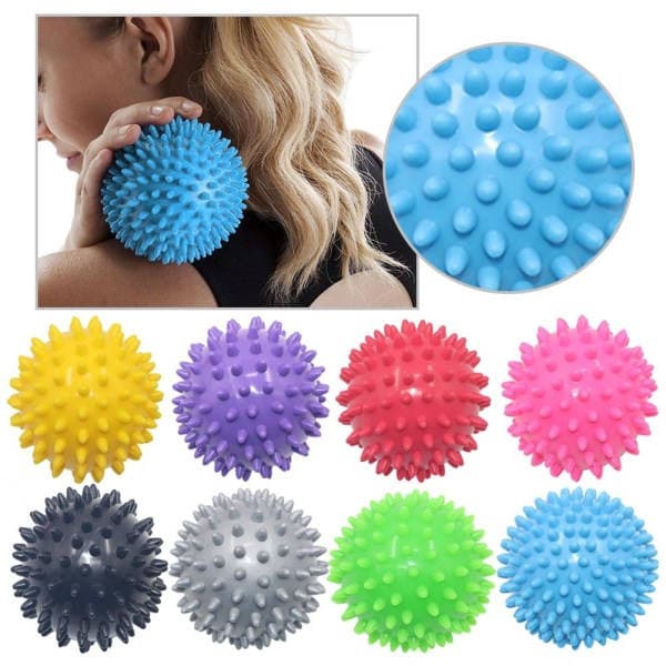 2 stk. pigget bold, rund muskelmassage roller, yoga stick, krop, multicolor