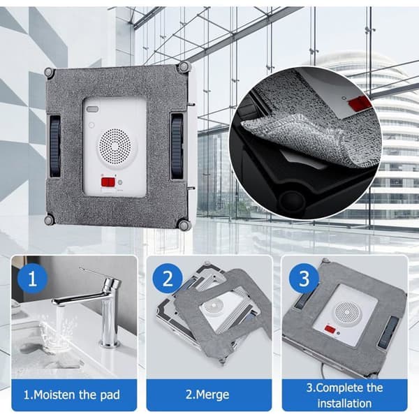 8-delt udskiftningsmoppepudesæt til Ecovacs Winbot W1 Pro/W1/W2 Omni/W2 – Mikrofiberklude til vinduespudserrobot