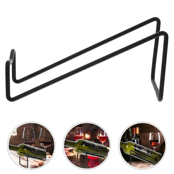 2 stk. Vinstativholder Benkeplate Vinflaske Displaystativ Metall Vinstativ