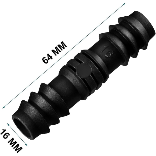 8 stk. 1/2 tommer (16mm) Have Slangekobling Plast Drypvandingsslangekobling