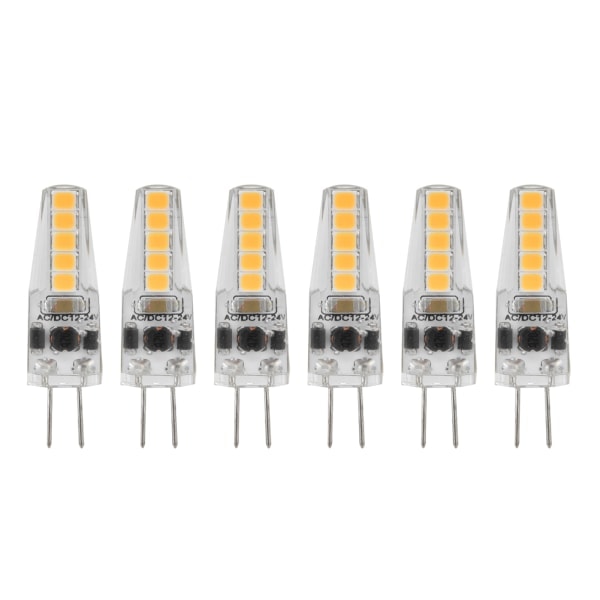 10 kpl G4 LED-polttimoa 2W Bi Pin -kantahimmennettävät lamput kattokruunuun kattolamppuun pöytälamppuun lämmin valkoinen 3000K AC 12-24V