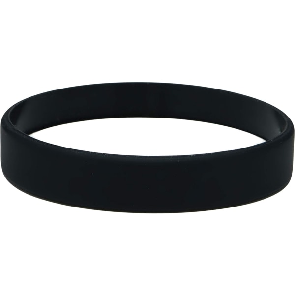 Silicone Wristbands Pack Of 10 Youth Sizes(Black)