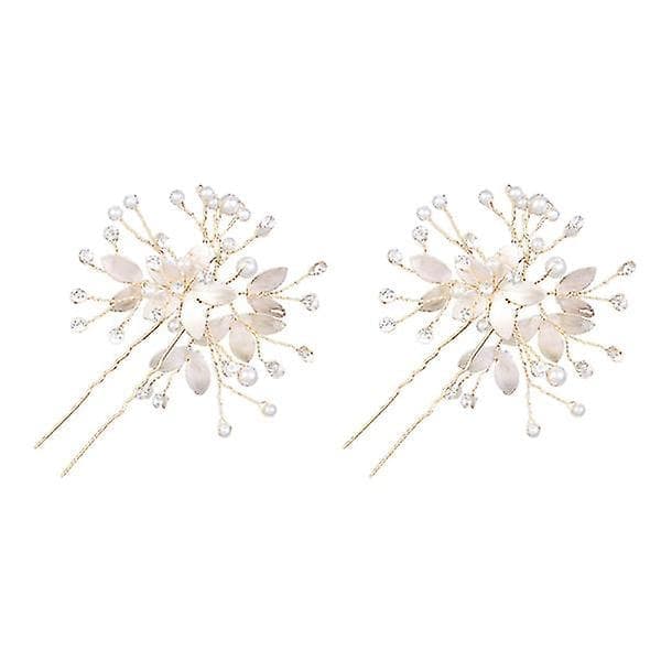 2 stk Hårpinner Brudefrisyrer Rhinestone Hårspenner Bryllupskrystallhårnåler