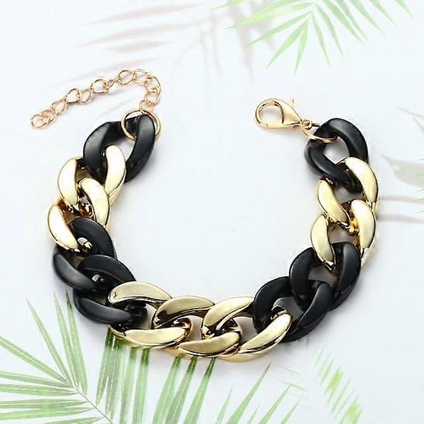 Shixin Hip Hop Overdrevet Tyk Led Kæde Armbånd Til Kvinder Ccb Materiale Store Brede Armbånd Mode Hånd Kæder Smykker S07-5
