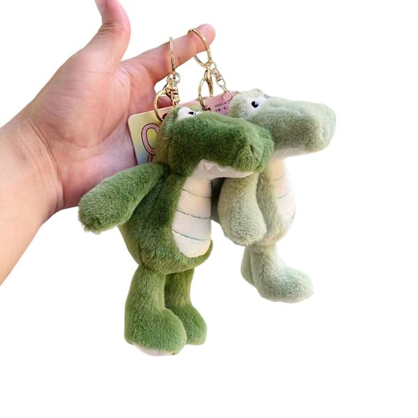 Mini täytetty pieni krokotiilieläinriipus Pehmeä Mukava Ihoystävällinen Täytetty nukke Opiskelijoiden reppukoriste 1kpl Dark Green