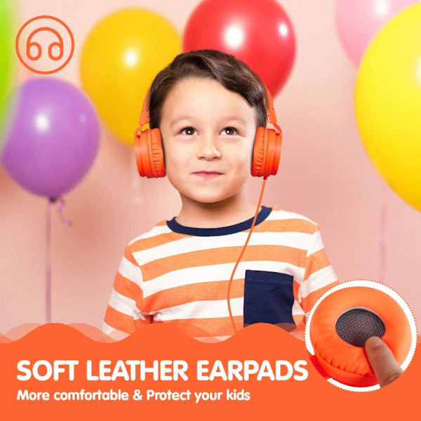 Foldbar hodetelefon, On-Ear Audio Justerbar Lett Hodetelefon for Mobiltelefoner Smarttelefoner Iphone Bærbar Datamaskin Mp3/4 Øretelefoner (Oransje)
