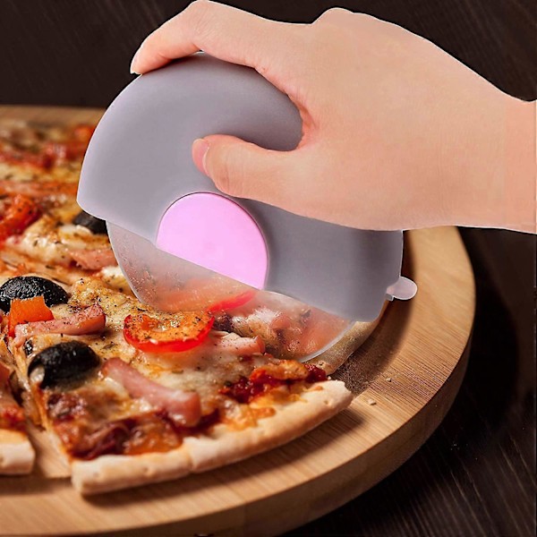 Pizzahjul - Pizzakutter med beskyttende bladbeskyttelse - Super skarp pizzakutter i rustfritt stål
