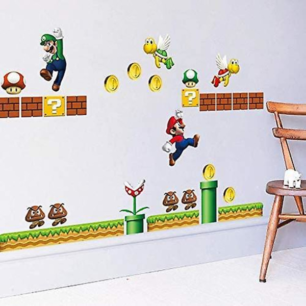 Super Mario -tarra, lasten huoneen, makuuhuoneen sisustus, seinätarra