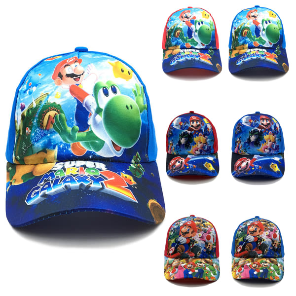 Super Mario Bros kasket justerbar hat til børn - B-blue
