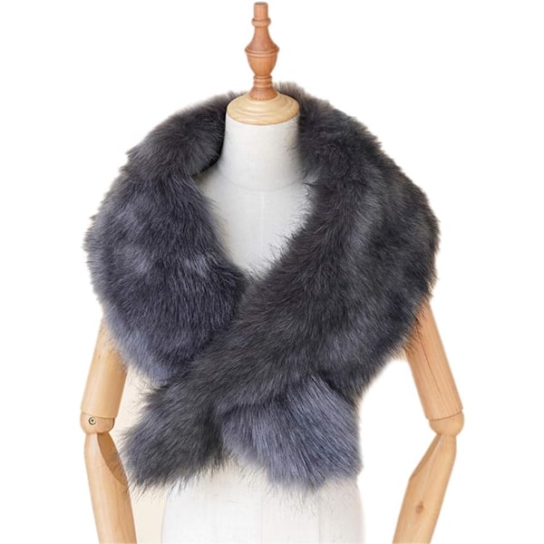 Kvinners Vinter Skjerf Kunstig Pels Krage Pels Krage Skjerf Brude Skjerf Brude Stola Kunstig Pels Skjerf Wrap Hals Varmer Skjerf Pels Skjerf for 130 cm