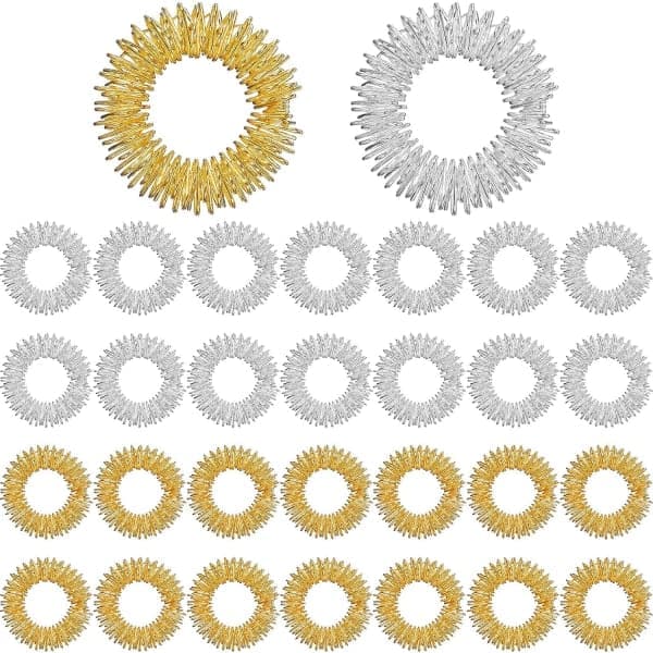 30 stykker piggede sensoriske fingerringe, pigget fingerring/akupressurring se