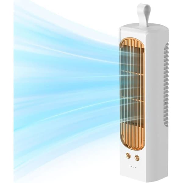 Tyst tornfläkt, 3W, 2000mAh, 90° oscillation - Lämplig för hem, kontor, sovrum, kök, etc.