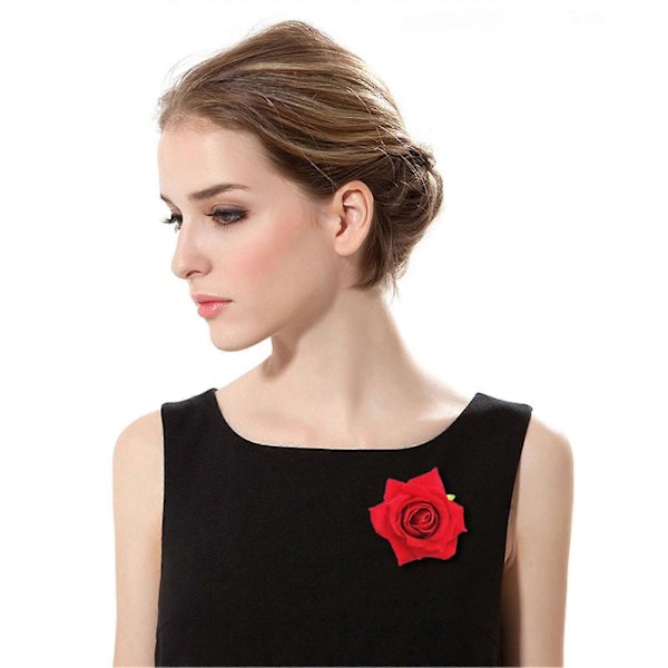 1 stk Hårklype Gjenbrukbar Roseblomstform Metall Roseblomst Hårklyper for Dating Qinhai Wine Red