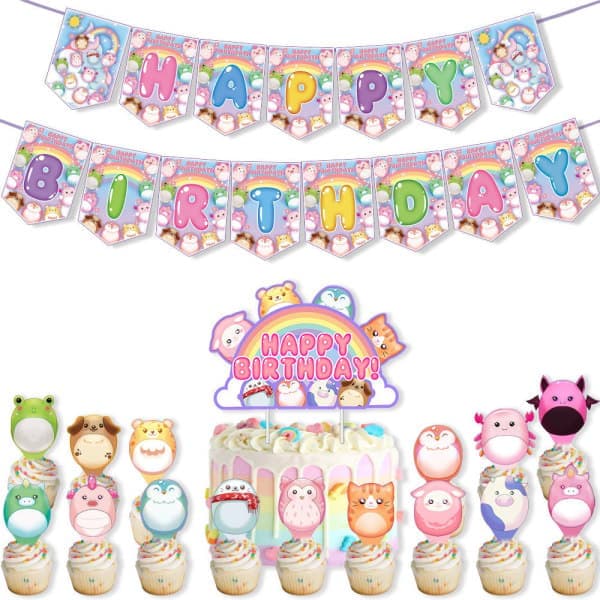 Squishmallows-tema bursdagsdekorasjonssett