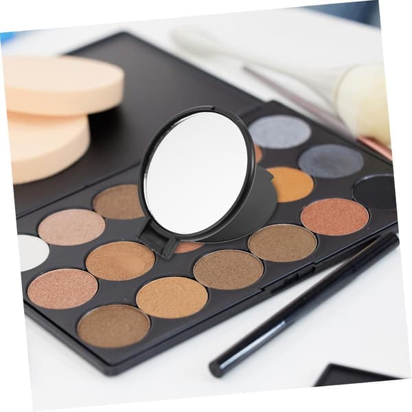20 stk. foldbare mini makeupspejle, sorte små runde makeupspejle