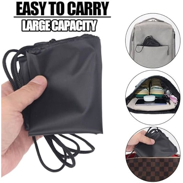 Snørebåndstasker, Svømning PE-tasker Snørebånd Gymnastiktaske til Børn Voksne Snørebånd Svømning Sportstaske til Skole Sport Svømning Fitnesscenter Rejser Black-2 Pack