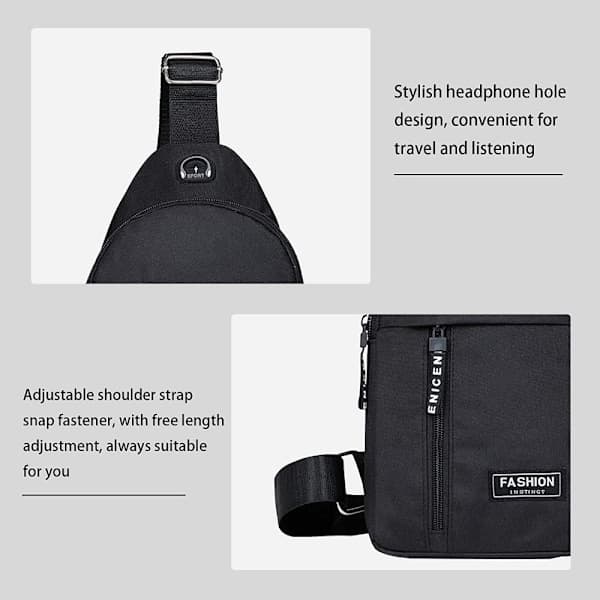 Crossbody-veske Brystveske Grå Grey