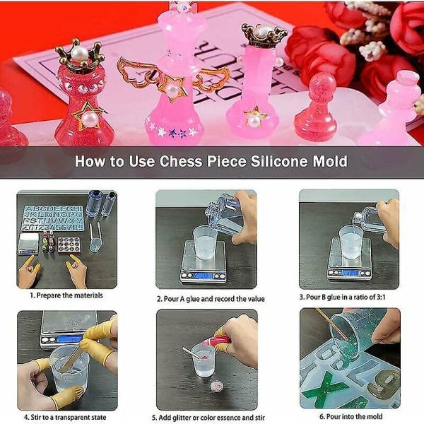 2 kpl Creative silikoni mold shakkimuotoinen molds mold silikoni mold , joka soveltuu taidekäsitöihin, lahjakoristeille, vanhemmille