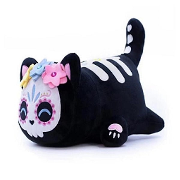 Aphmau Meows Katt Plyschleksak - Mjuk Meemeow Fylld Donut Katt, Kawaii Pommes Frites Och Cheeseburger Mat Plyschdocka - Perfekt Julklapp Skeleton Cat