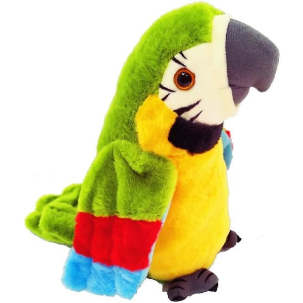 Dhrs Speaking Parrot Record Repeats Electronic Bird Pet Talking Stuffed Animal Plush Toy Animated Spring Birthday For Kids 9 Inch (22cm)