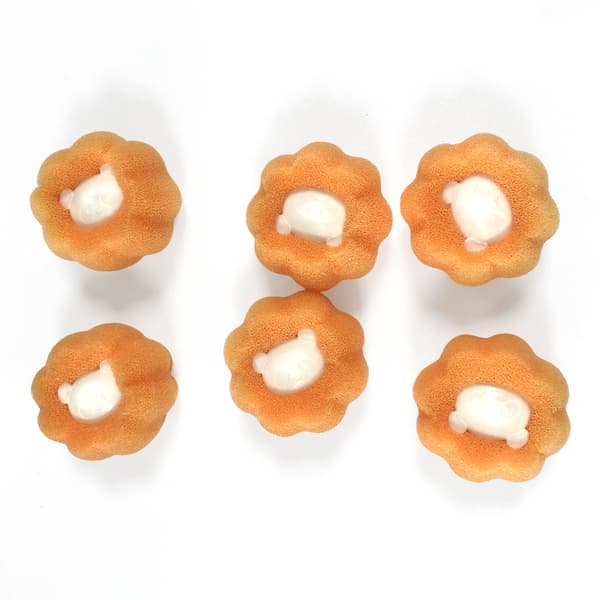 Hårfjerningsbold til vaskemaskine 6 stk Orange Orange Orange