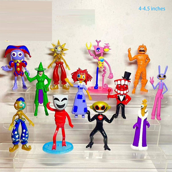 Fantastiske digitale cirkus actionfigurer unikt design simulationsminiaturemodeller til børn drenge piger fødselsdagsgaver 12pcs