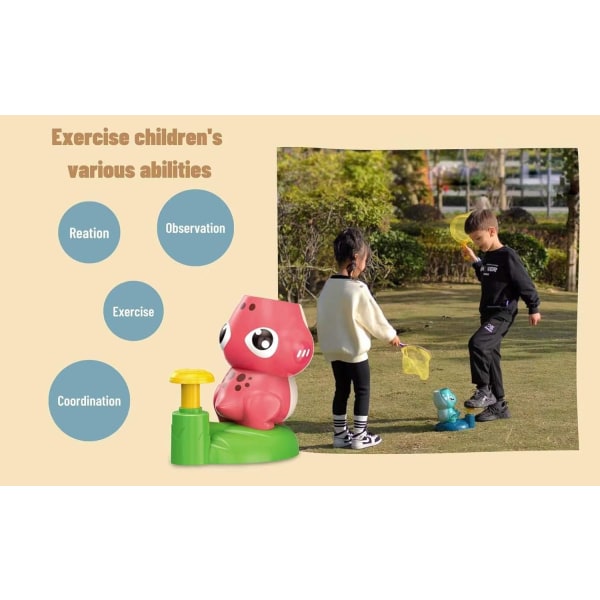 Sports & Outdoor Toys Pop-up Flygande tefat för barn Stem Fötter Hand- och ögonkoordination Bakgårdsleksaker för pojkar och flickor från 4 år och uppåt (Rosa)