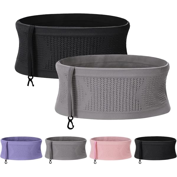 Ventilert midjeveske med skjult slank midjeveske for kvinner, hennes mageveske, sportsåpning for mobiltelefonholder, nøkkel- og pengeholder - Perfekt - purple S