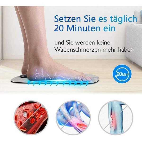 Fod Stim Pro Fysioterapi Massagemåtte Foldbar Bærbar Elektrisk Massagemåtte Fod Akupunkturpunkt