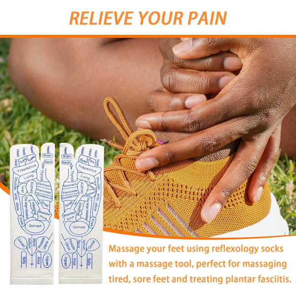 Reflexologisockar med verktyg, akupressurreflexologisockset med triggerpunktmassageverktyg, fotmassagesockar för trötta fötter Women,size 35-39