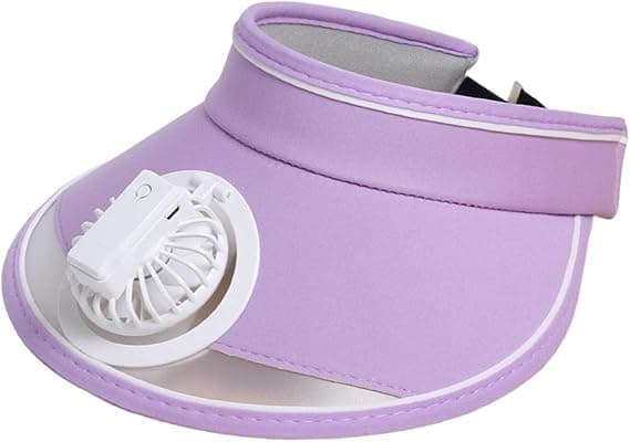 Solskærmshat med ventilator, tre temperaturindstillinger - Stor solcremeventilatorhat, afslappet letvægts solcreme køleventilatorhat, solhat med indbygget ventilator