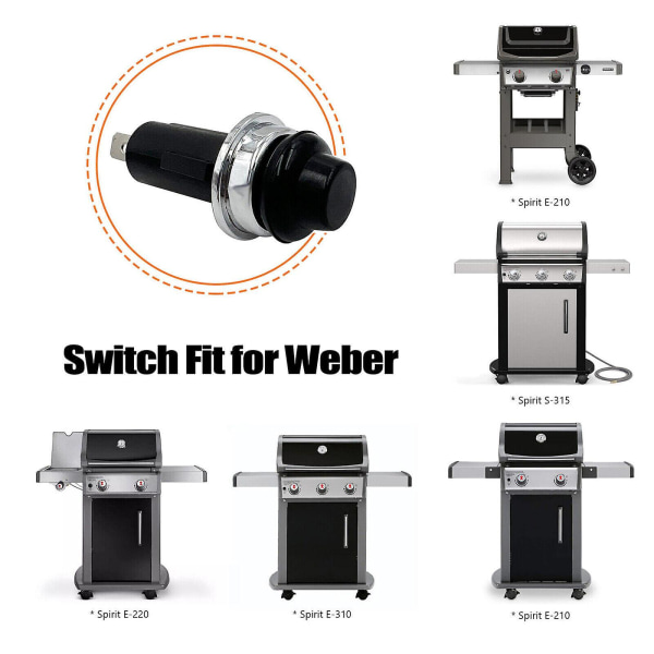 7642/7643 Passer for Weber Genesis Ii elektronisk tenner trykknapp/bryter Ft