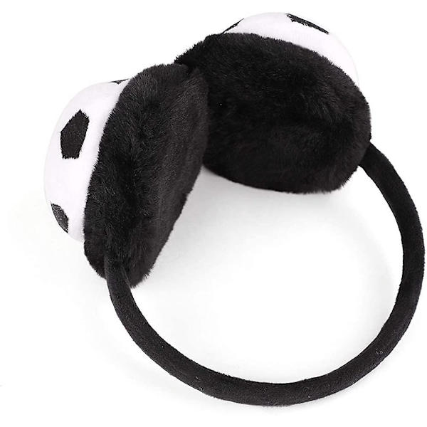 Varm och Mjuk Plush Öronmuffar för Barn, Pojkar och Flickor, Fotbollsmönster, Vinteraccessoar för Utomhus