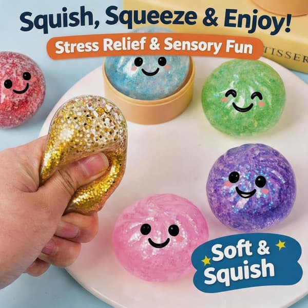 Glitter Dumpling Squishy 12 kpl 2026 Mini Stressipallot Fidget Sensorinen Venyvä Lelu Lahja