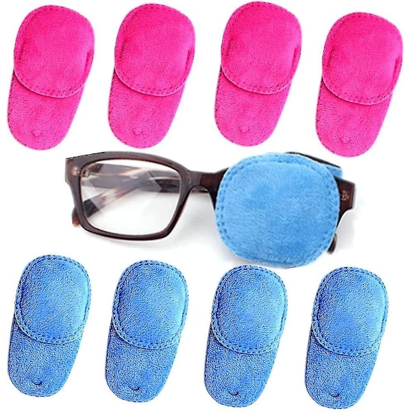 8 Pieces Reusable Eye Patches Children And Adults Amblyopia Correction Eye Patches Vision Correction (blue + Pink)