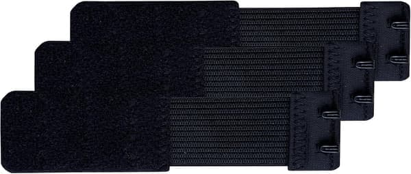 Sæt med 3 bløde, komfortable bh-forlængere med 2 hægter, 10 cm x 2,5 cm