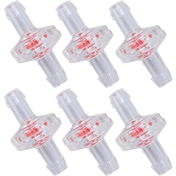 6 st 7 mm backventiler, PP-plast envägs backventil, envägsventil, ozonbeständig anslutningsrör med vattenstoppmembran