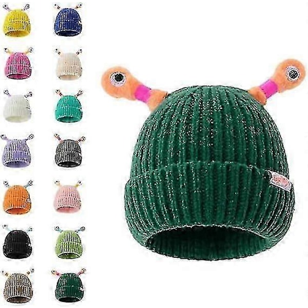 Talven Vanhemman ja Lapsen Söpö Loistava Pieni Monsteri Neulehattu, Hauska Söpö Monsteri Pipo, Hauska Loistava Monsteri Neulehattu Dark Gray
